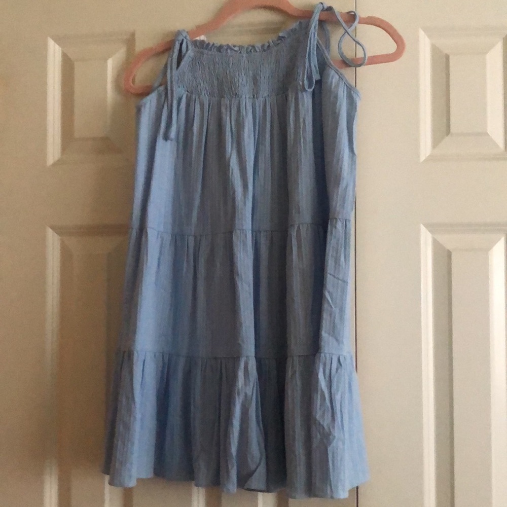 Knot Shoulder Shirred Detail Ruffle Hem Slip Dress - Picture 2 of 3